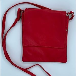 Borse in Pelle Crossbody Italian Leather Bag Red
